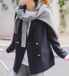 美品 スピックアンドスパン ミルドクロスピークドラペルジャケット