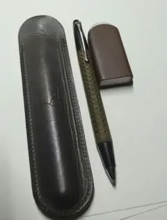 値下げ◯ レザー巻きシャープペンシル オリーブのサムネイル