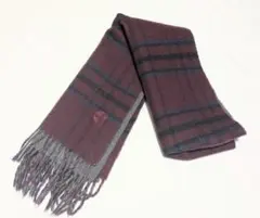 carven チェック柄マフラー グレイ 赤 リバーシブル カルヴェン