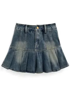 値下げ❗️GRLインパン裏地付きベルトデニムプリーツスカート Sサイズ