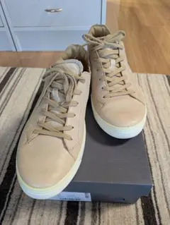 ECCO メンズ レザースニーカー ベージュのサムネイル