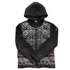 MONCLER モンクレール 長袖パーカー グレー ニット柄 ダウン キッズ