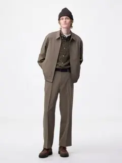 GU ジップアップブルゾン ワイドスラックス セットアップ XL ブラウン