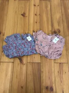 ワンピース　2枚　花柄　リボン付き　新品　未使用品　タグ付き　まとめ売り