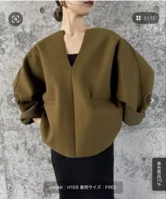 SELECT MOCA by son キーネックオーバープルオーバー　カーキ