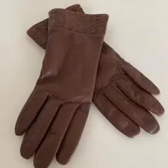 ラルフローレン　本革レザー　グローブ　手袋　ブラウン　M レディース