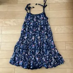 adidas ネイビー 花柄 ノースリーブ ワンピース