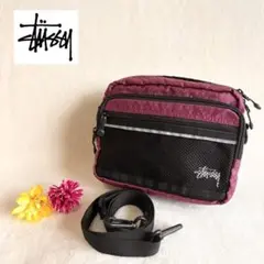 かわいいStussy ナイロン ショルダーバッグ パープル/ブラックのサムネイル