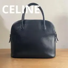 OLD CELINE セリーヌ　ブラックレザーバックショルダー ドーム型 黒