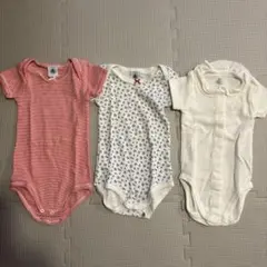 PETIT BATEAU 半袖ロンパース 12m74 3点セット