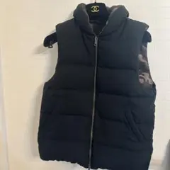 ブラック/迷彩 ダウンベスト ノースリーブ