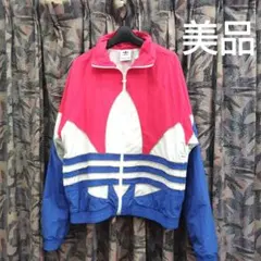 adidas フルジップジャケット M ピンク/ブルー