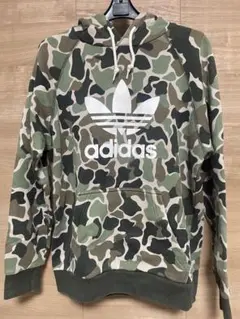 adidas 迷彩柄 フード付きパーカー L