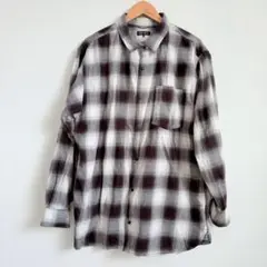 EKAL オンブレチェックロングスリーブシャツ Ｌサイズ
