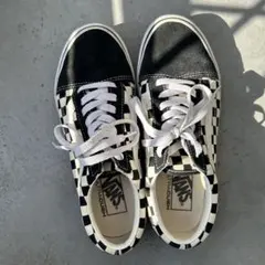 VANS チェック柄スニーカー ブラック/ホワイト