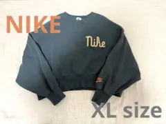 Nike レディース グリーン クロップド スウェット トレーナー XL