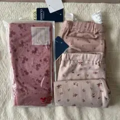 ミッキー柄・花柄レギンスセット 80サイズ　女の子用