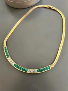 期間限定値下げGIVENCHY ジバンシーグリーンストーン喜平チェーンネックレス