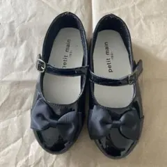 petit main ブラック フォーマルシューズ　19センチ