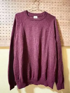 バーガンディ ラグランスリーブ セーター