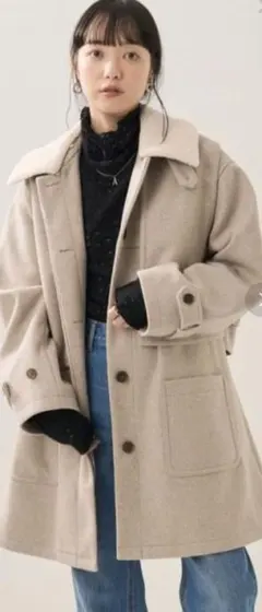 FREAKSSTOREマルチwayメルトンライクウーリー襟ボアベストセットコート