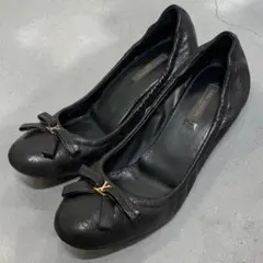 ルイヴィトン　バレエシューズ　パンプス　パンチングレザー　ブラック　36.5