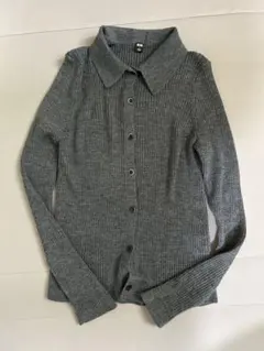 【着1回美品】ユニクロ/洗濯可⭐︎エクストラファインメリノリブポロカーディガンM