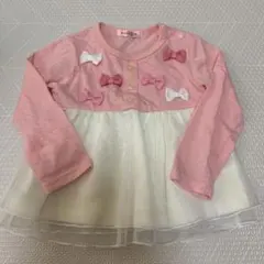 リボン装飾の長袖カットソー 80cm