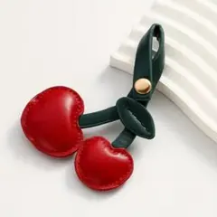 バッグチャーム　キーホルダー　スマホストラップ　チェリー　さくらんぼ　レッド