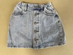 【GU】ライトブルー ボタン付きデニムスカート 110cm