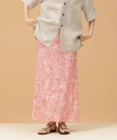 ナノユニバース　ぼかしプリントロングスカート