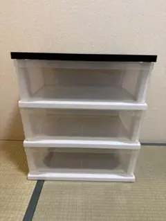 3段 衣装ケース 衣類収納ケース ブラック天板