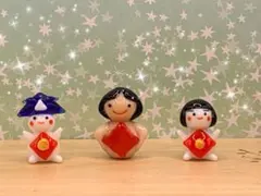 可愛い*°♡金太郎トリオ☆ミニチュア　ガラス細工☆