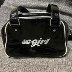x-girl 黒 レザー ハンドバッグ