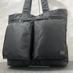美品 肩掛け可能 A4可✨ポーター トートバッグ タンカー 黒 A4収納
