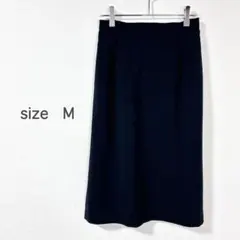 スカート ネイビー ビジネス セレモニー M シンプル ひざ丈 日本製のサムネイル