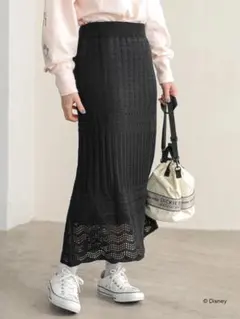 E hyphen world gallery 透かし柄ロングスカート※裏地あり
