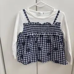 Noeil aime BeBe ギンガムチェック 長袖カットソー 100