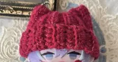 にじぱぺっと にじぱぺ ぬい服 ぬい帽子 猫耳ニット帽　マフラーレッド