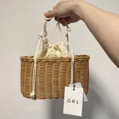 GRL 巾着付き かごバッグ （中古・美品）のサムネイル