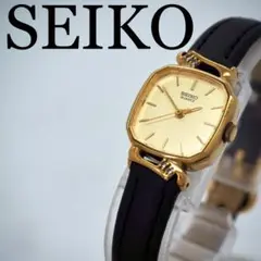 172 SEIKO 時計　レディース　スクエア　ゴールド　新品バンド　4Pダイヤ