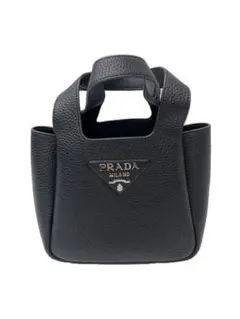 PRADA ブラック トートバッグ レザー ハンドバッグ ノベルティ