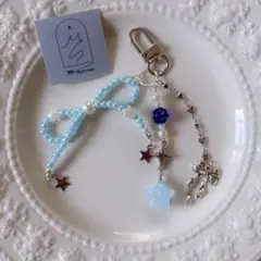 リボン ビーズキーホルダー ストラップチャーム y2k コレクトブック　韓国