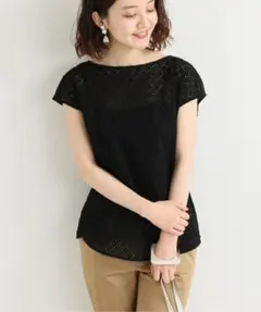 美品✨定価1.6万❤️ イエナ カットワークレースバックリボン 