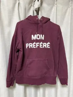 BACK NUMBER バーガンディ パーカー 裏起毛