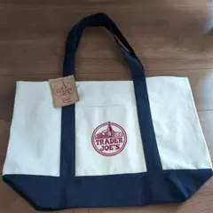 新品　未使用　TRADER JOE'S トートバッグ アイボリー/ネイビー