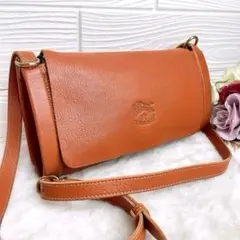 極美品☆IL BISONTE イルビゾンテ 本革ショルダーバッグ ブラウンのサムネイル