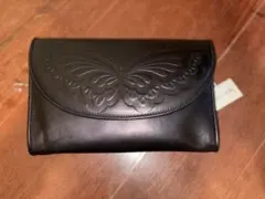 【新品・未使用】MORI HANAE デザインバッグ 蝶モチーフ ブラック