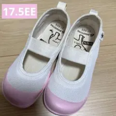 ムーンスター 上履き 17.5cm ホワイト/ピンク