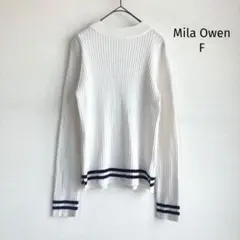 ミラオーウェン Mila Owen リブニット F ウール混 ハイネック ライン
